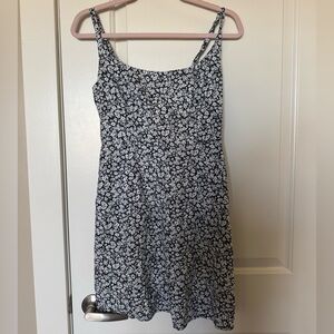 Old Navy Floral Navy Blue and White Dress